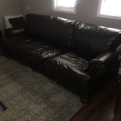 Brown Leather Ashley Sofa 