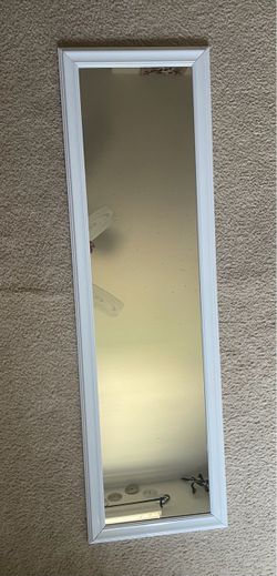 Small White Framed Body Mirror