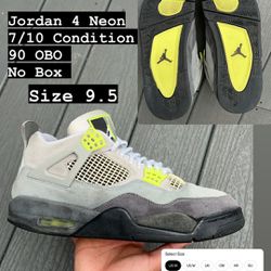 Jordan 4 Neon Sz 9.5
