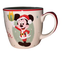 Disney Parks Mickey Minnie Mug Vintage Cookies & Milk for Santa REPLACEMENT MUG