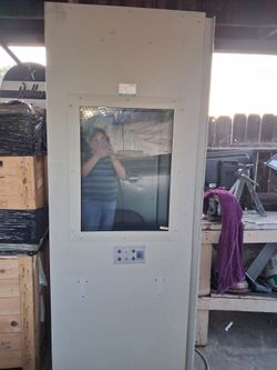 White Exterior Door with Glass Window