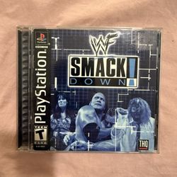 WWF SmackDown (Sony PlayStation 1, 2000) PS1 Complete CIB W/ Manual Black Label