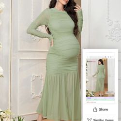 Shein Green Maternity Dress 