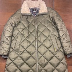 Authentic BARBOUR women jacket, dark sage color, size 10, perfect condition , wore few times on east cost.