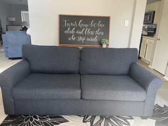 Gray Fabric Two-Cushion Sofa
