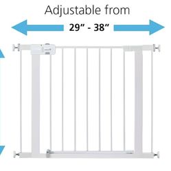 Safety 1st Easy Install Walk Thru Baby Gate Fits 29” To 38”  White , 28” Tall