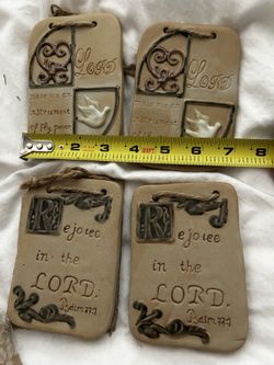 (Set of 4)Small cute wall plaques, religious, little token of thanks