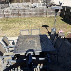 Outdoor patio table and chairs