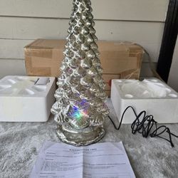 Kaleidoscope Mercury Glass Light Up Christmas Tree 16" Tall