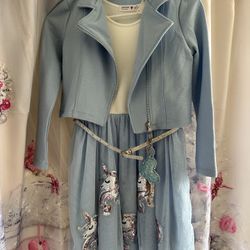 Girls' Blue Dress with Jacket New