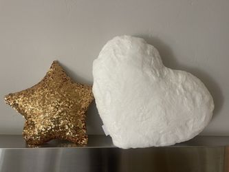 Heart And Gold Star Decorative Pillows