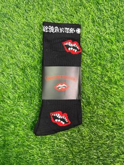 Red mouth chrome heart socks