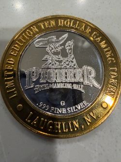 Pioneer Hotel & Gambling Hall Bronco Rider .999 Fine Silver Gaming Casino Token