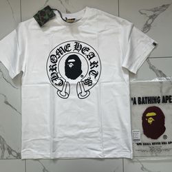 Chrome x Bape collab white tee