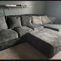 Jackson Dark Oversized Modern 3 Piece Sectional With Chaise☄️ Brand New👍 Delivery Available💥