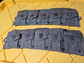 Vintage WWII USGI 10-Pocket Canvas Field Belt - Authentic Militaria