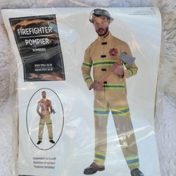 Brand New Firefighter Fire Man. Suit Yourself Dress Up Halloween Adult Costume Small 36-38