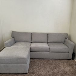 Grey Reversible Chaise Couch With Sofa Bed 