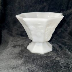 Vintage Anchor Hocking Milk Glass Candy Dish