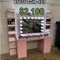 Vanity With Mirror And Shelves Brand New