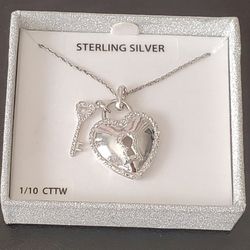 20" Sterling Diamond Necklace 