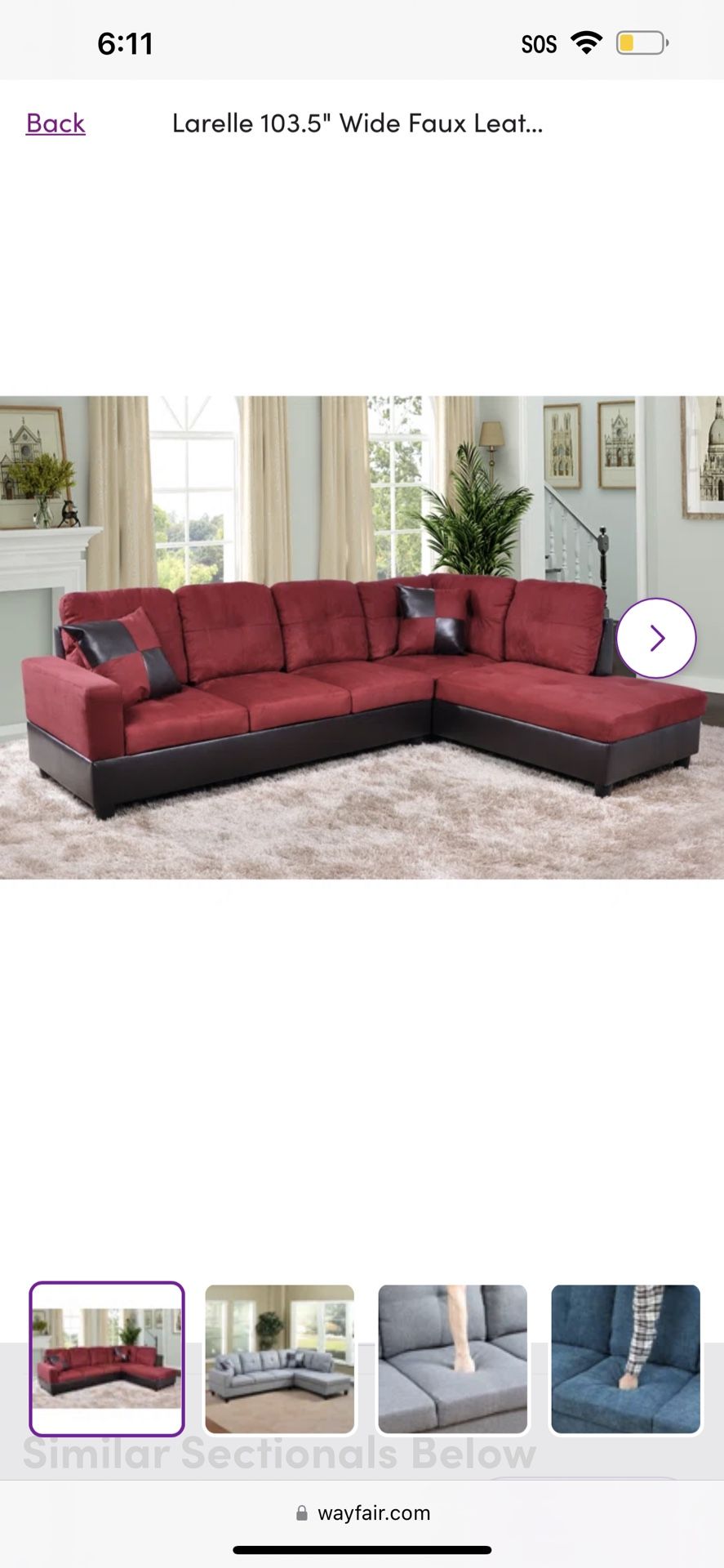 Red & Black Sectional