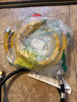 Set Flexible Gas Connector Hose Yellow Coated