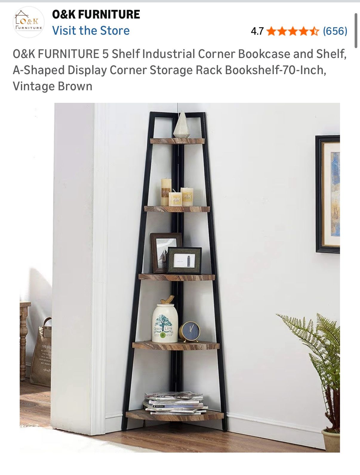 5 Shelf Industrial Corner Storage Rack - Like New Condition