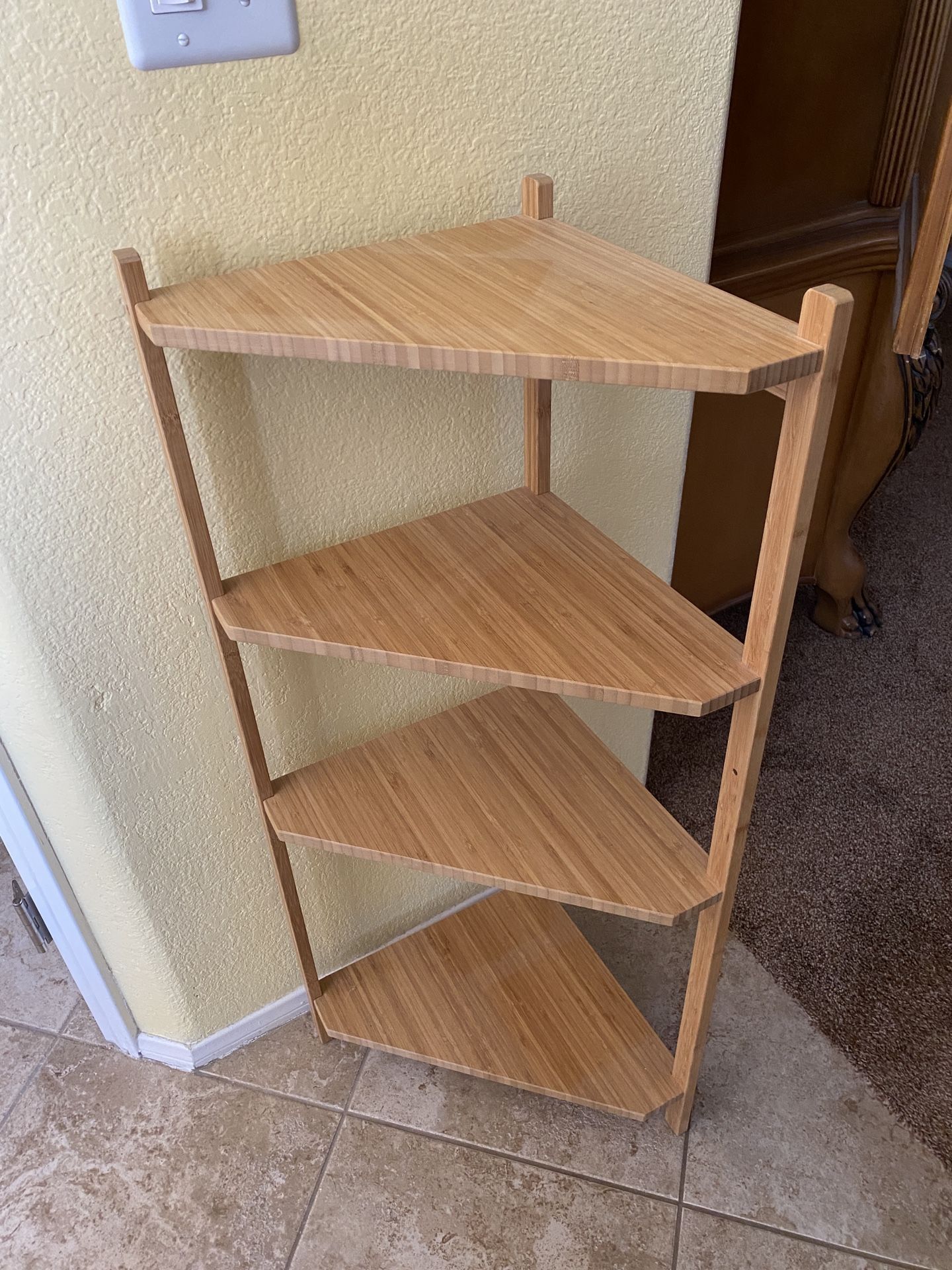 Bamboo wood Corner Shelf