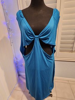 Turquoise Cutout Bodycon Dress