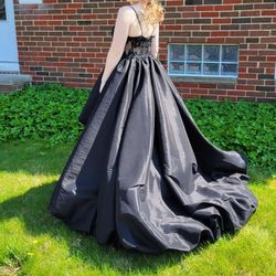 black high low prom dress 