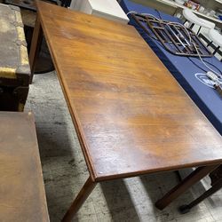 MID CENTURY DANIS MODERN DINING ROOM TABLE SLIDE OUT LEAVES TEAK