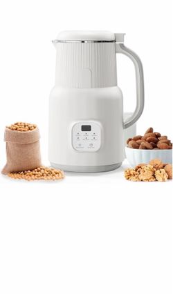 KIDISLE 32oz Nut Milk Maker Soy Oat Almond Milk Machine 6 in 1 Self Cleaning Plant Based Milk Maker LED Display Delay Start White