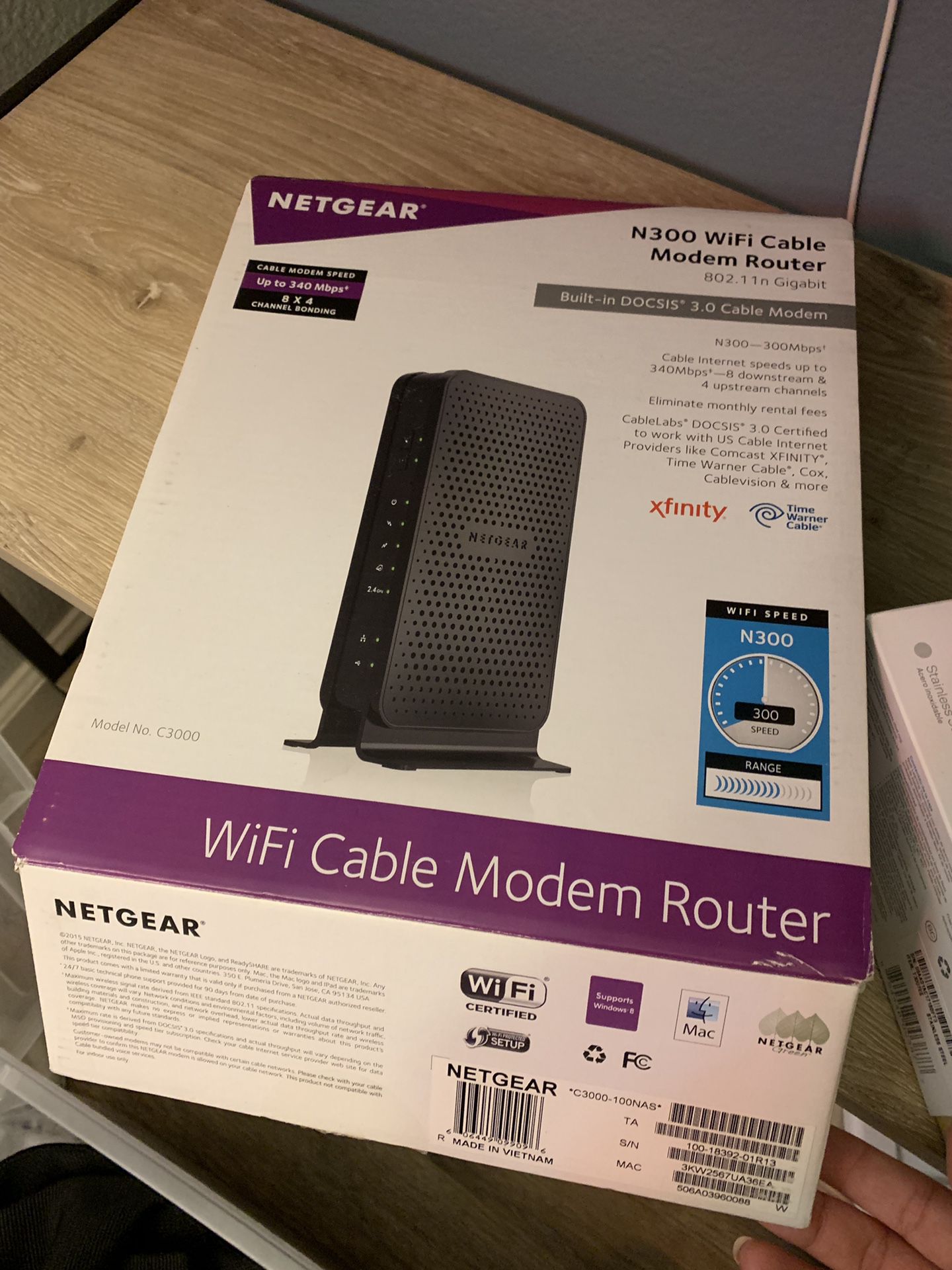 Netgear N300 Wifi Cable Modem Router