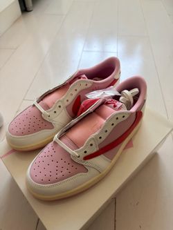 9M Nike Air Jordan 1 Low OG SP Sail Tropical Pink x Travis Scott