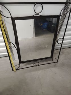 Decorative Wrought Iron Framed Wall Mirror
