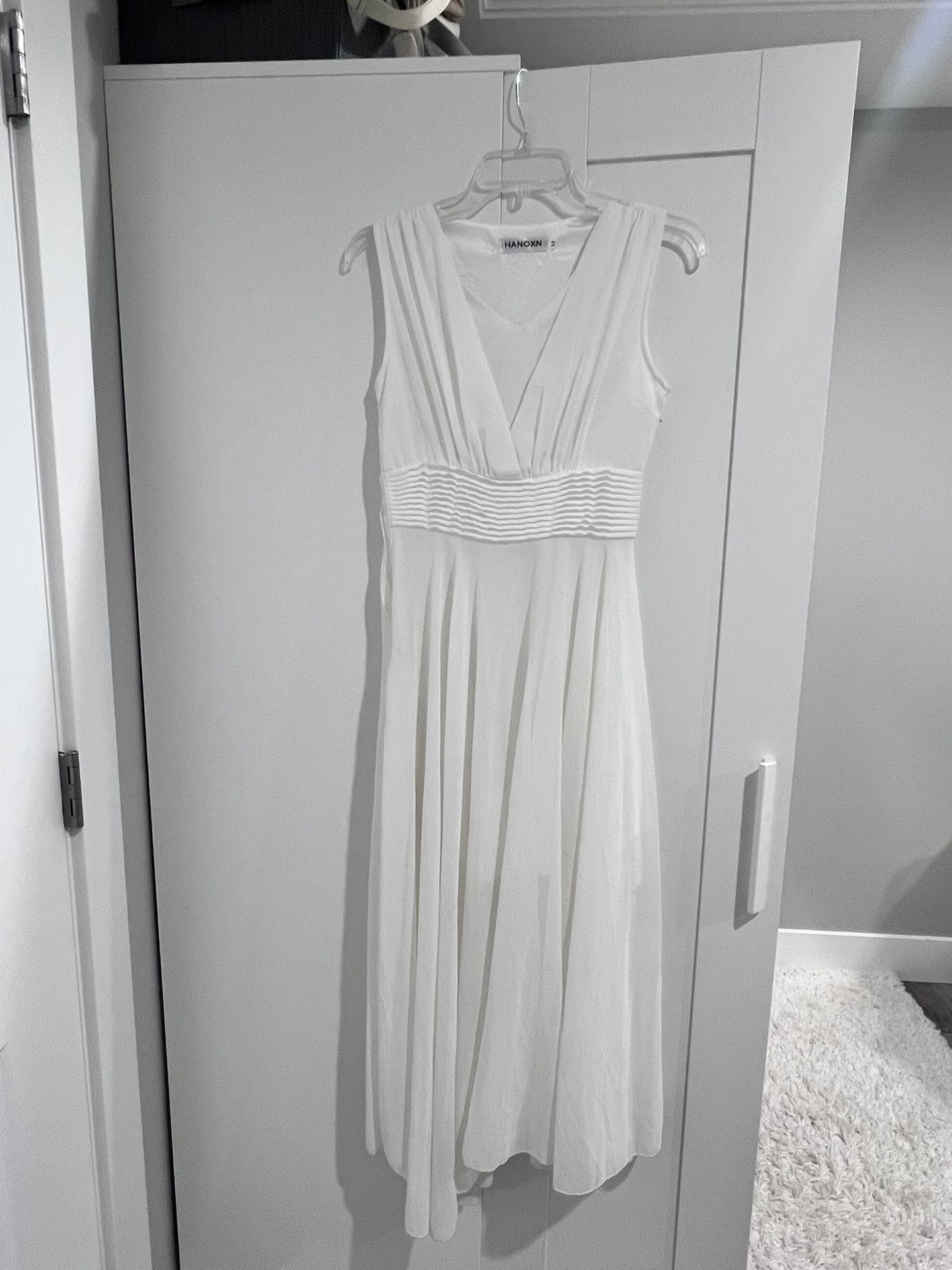 White Chiffon Maxi Dress