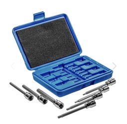 Stark USA 33503 3/8"dr SAE Sae Extra Long Hex Allen Bit Socket Set 7pc33503