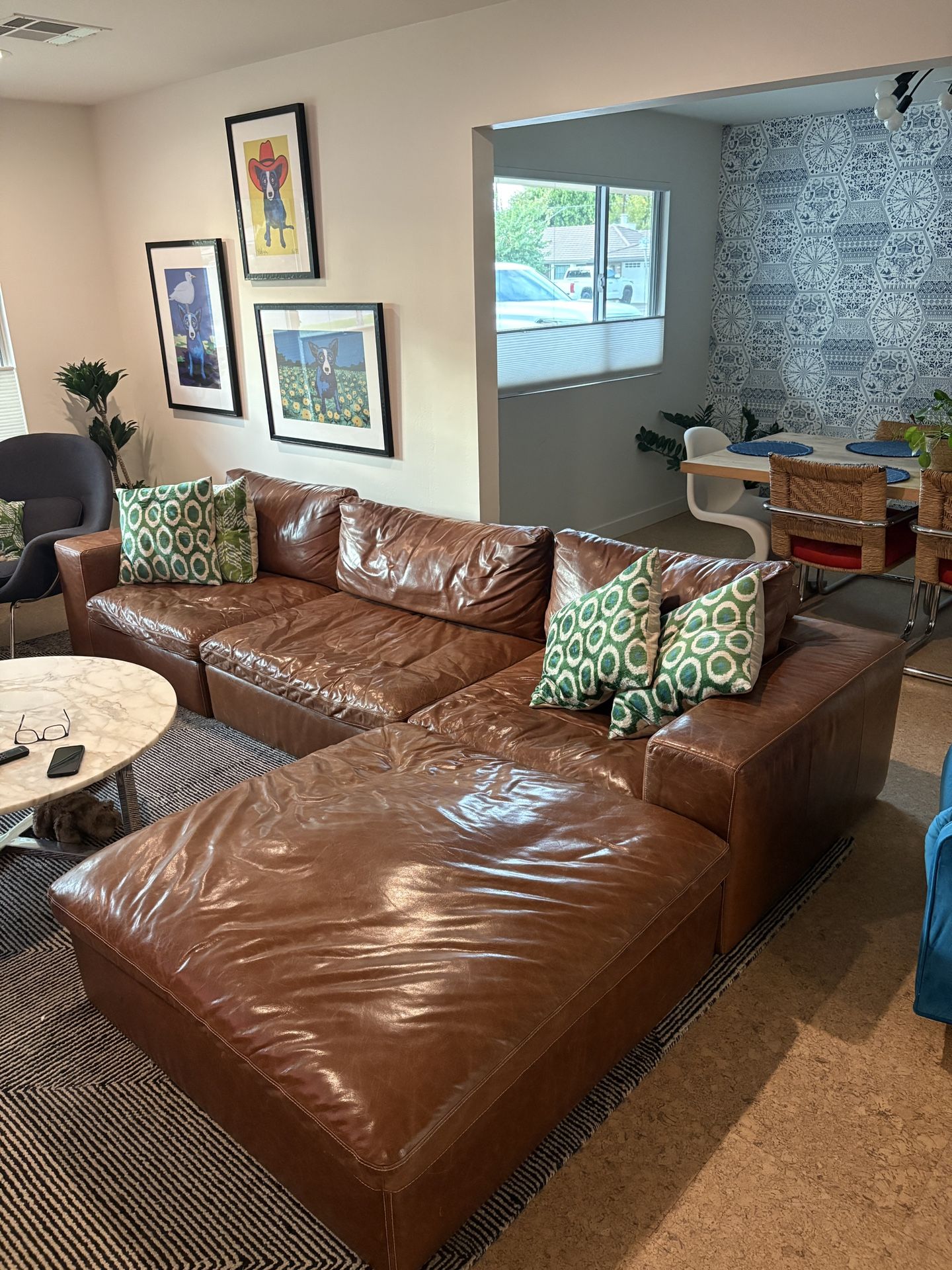 Leather Modular Sectional Couch