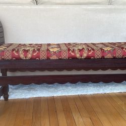 Wooden Indoor Bench Dark Brown