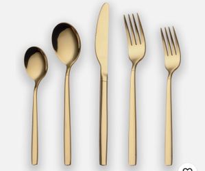 Brand new 20 Piece Titanium Gold Plated Stainless Steel Flatware (Service 4)