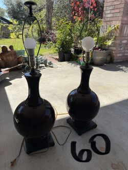 Antique Matching Pair Of Lamps 