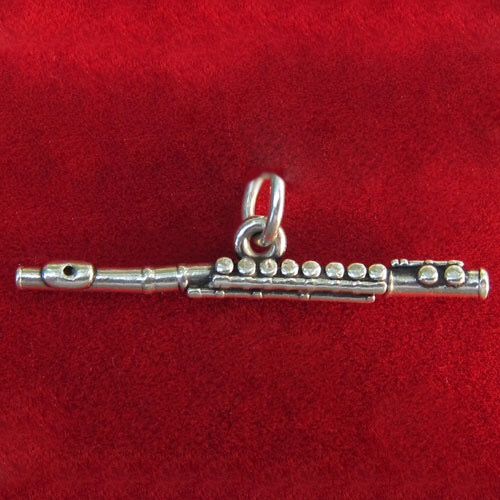 James Avery Sterling Silver Flute Music Instrument Charm / Pendant Jewelry