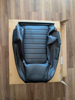 2017-2018 Volkswagen Jetta/Jetta GLI Front Seatback Cushion Cover (black w/red stitching)