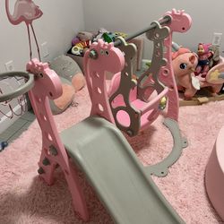 Swing And Slide For Toddlers, Pink 