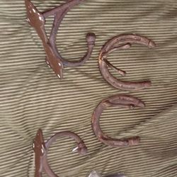 Four Piece Handmade Wrought Iron Western Multipurpose Hooks And Horseshoe Hook Deal