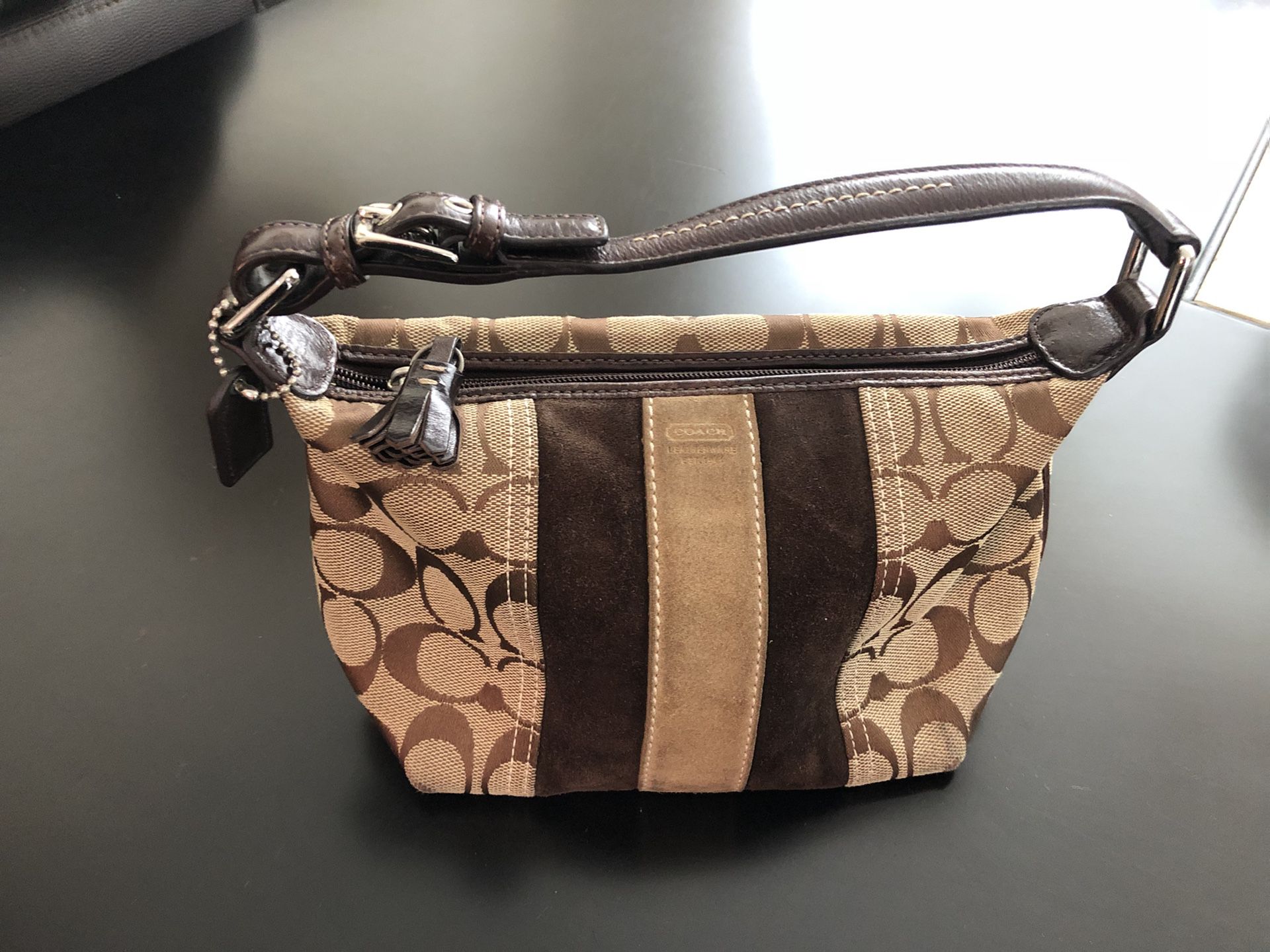 Coach shoulder bag - small leather and fabric