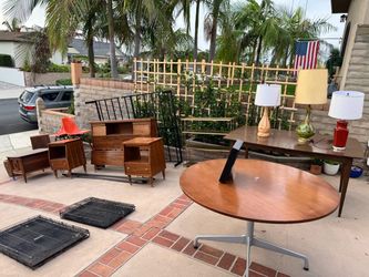 Furniture yard sale NOW  mid century eames chairs table