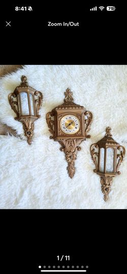 Vintage Sconces & Clock