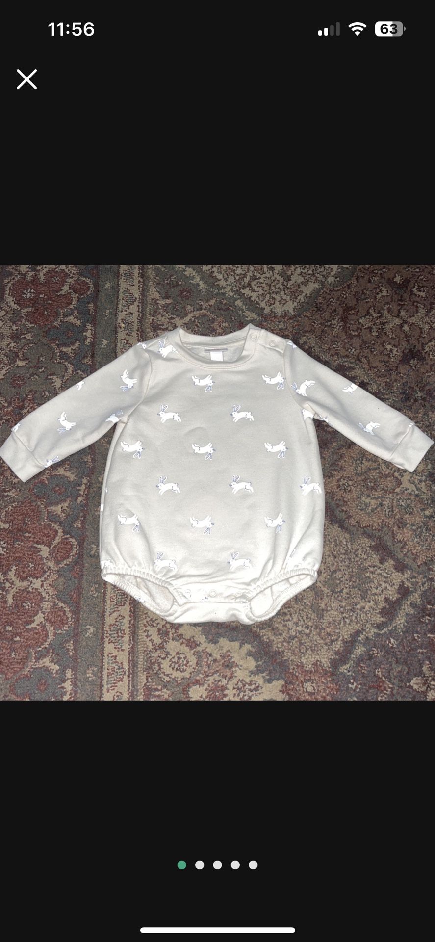 Cat & Jack Baby Boy’s / Girl’s Rabbit / Bunny Onesie, 6-9 Months
